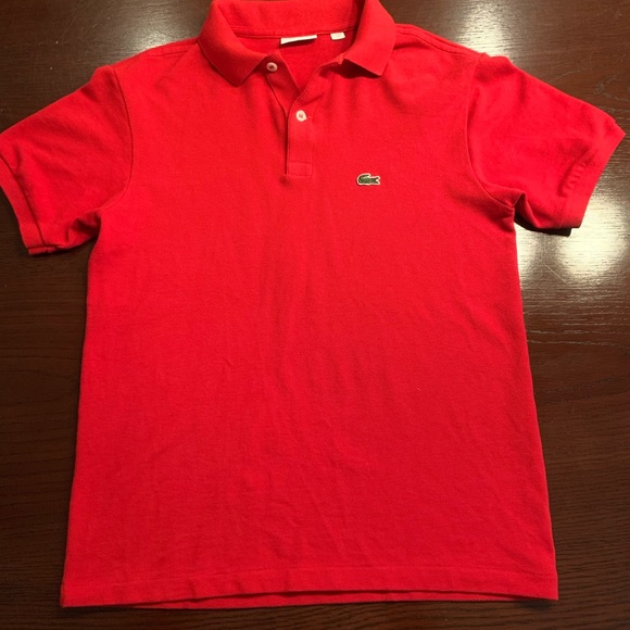 Worn Twice! Boys Sz 14 Red Lacoste Polo - Picture 5 of 6